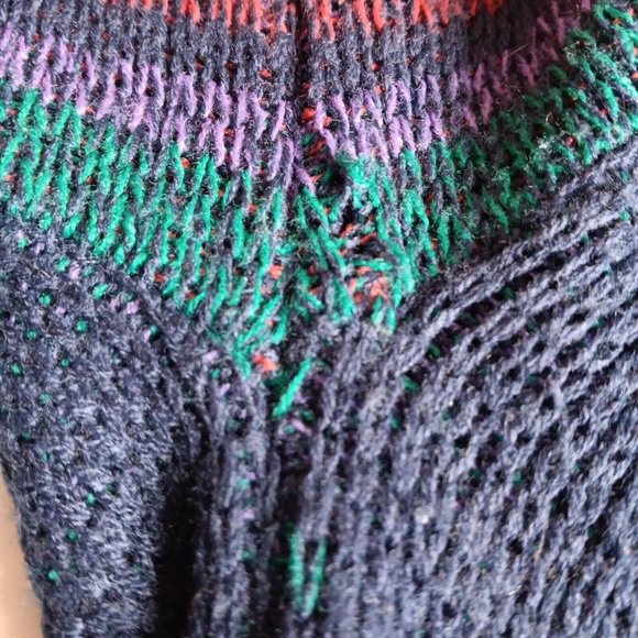 Vintage 90s Impact L Sweater Crew Neck Leather Patches Mountain Ski Retro READ - Picture 15 of 16